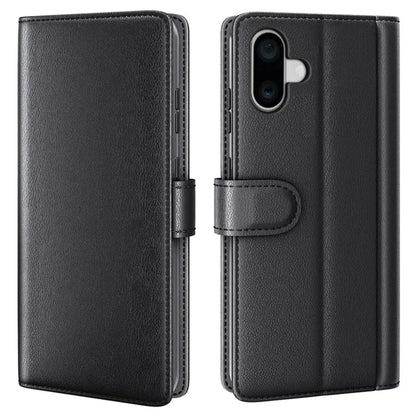 For iPhone 16 Case Genuine Split Leather Phone Cover Wallet Card Slot