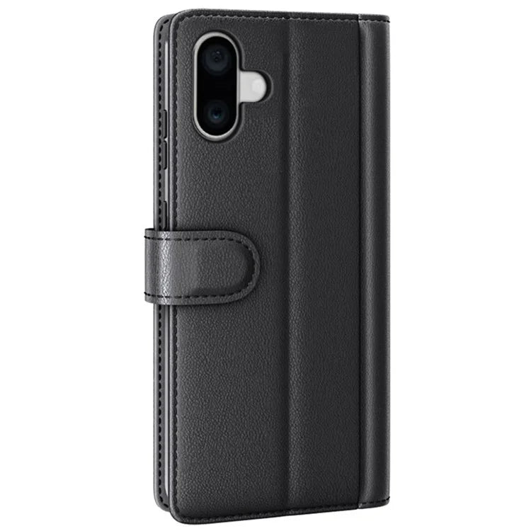 For iPhone 16 Case Genuine Split Leather Phone Cover Wallet Card Slot