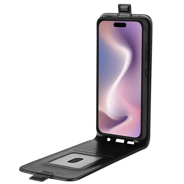 For iPhone 16 Case Card Slots Vertical Flip PU Leather Phone Cover