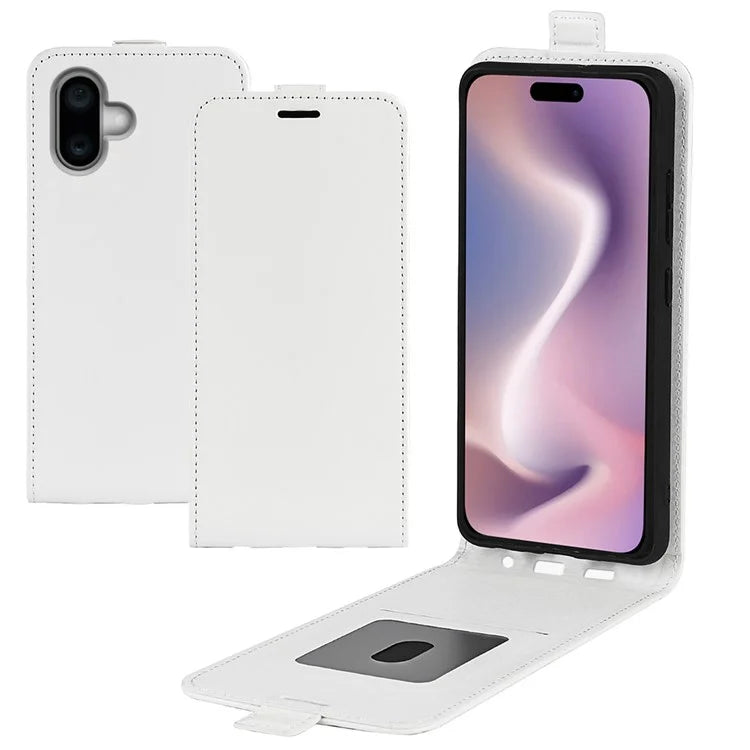 For iPhone 16 Case Card Slots Vertical Flip PU Leather Phone Cover