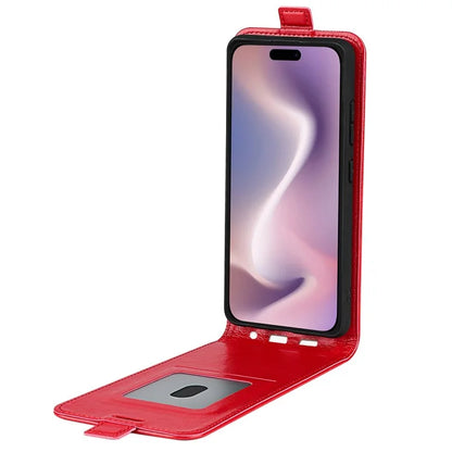 For iPhone 16 Case Card Slots Vertical Flip PU Leather Phone Cover