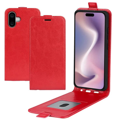 For iPhone 16 Case Card Slots Vertical Flip PU Leather Phone Cover
