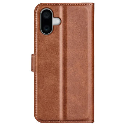For iPhone 16 Case Calf Texture PU Leather Folio Flip Phone Wallet Cover