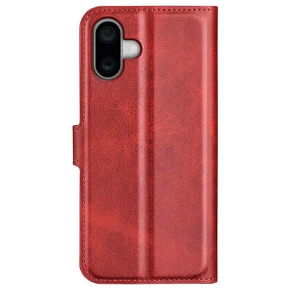 For iPhone 16 Case Calf Texture PU Leather Folio Flip Phone Wallet Cover