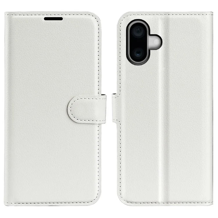 For iPhone 16 Case Wallet Leather Phone Cover Litchi Texture