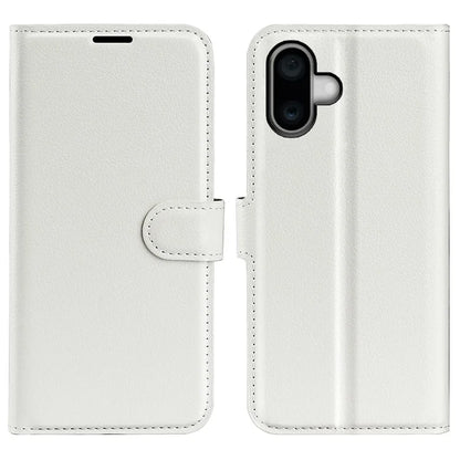 For iPhone 16 Case Wallet Leather Phone Cover Litchi Texture