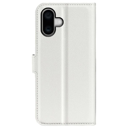 For iPhone 16 Case Wallet Leather Phone Cover Litchi Texture