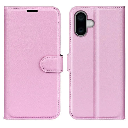 For iPhone 16 Case Wallet Leather Phone Cover Litchi Texture