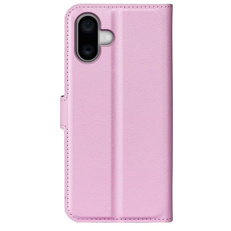 For iPhone 16 Case Wallet Leather Phone Cover Litchi Texture