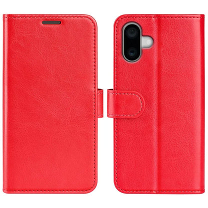 For iPhone 16 Case Crazy Horse Texture Leather Phone Cover Horizontal Viewing Stand