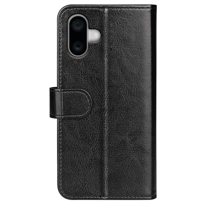 For iPhone 16 Case Crazy Horse Texture Leather Phone Cover Horizontal Viewing Stand