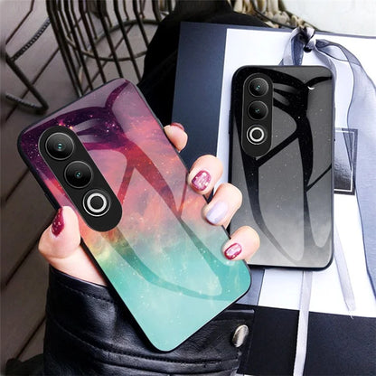 For OnePlus Nord CE4 5G Case Starry Sky Pattern Tempered Glass Phone Cover
