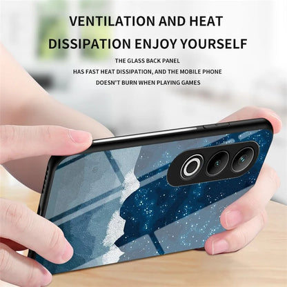 For OnePlus Nord CE4 5G Case Starry Sky Pattern Tempered Glass Phone Cover
