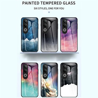For OnePlus Nord CE4 5G Case Starry Sky Pattern Tempered Glass Phone Cover