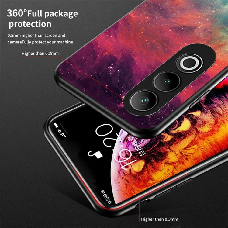 For OnePlus Nord CE4 5G Case Starry Sky Pattern Tempered Glass Phone Cover