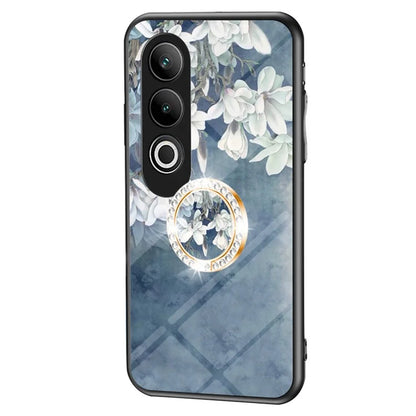 For OnePlus Nord CE4 5G Case Tempered Glass Pattern Printing Phone Cover with Ring Kickstand