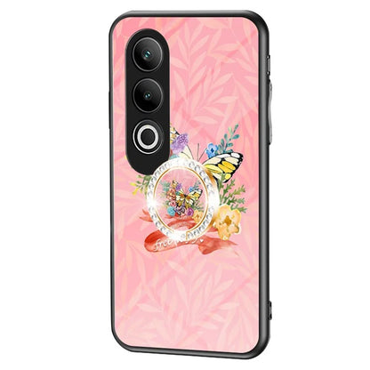 For OnePlus Nord CE4 5G Case Pattern Print Tempered Glass Kickstand Phone Cover