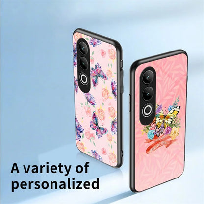 For OnePlus Nord CE4 5G Case Pattern Print Tempered Glass Kickstand Phone Cover