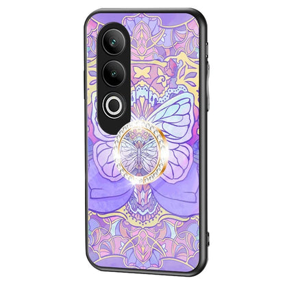 For OnePlus Nord CE4 5G Case Pattern Print Tempered Glass Kickstand Phone Cover