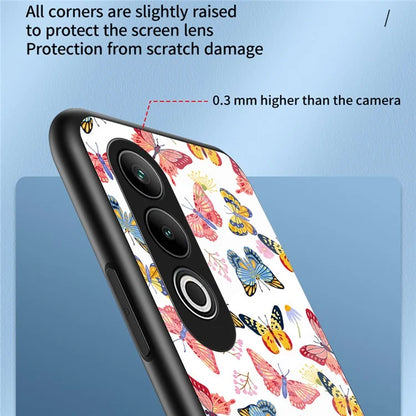 For OnePlus Nord CE4 5G Case Pattern Print Tempered Glass Kickstand Phone Cover