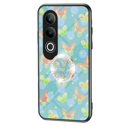 For OnePlus Nord CE4 5G Case Pattern Print Tempered Glass Kickstand Phone Cover