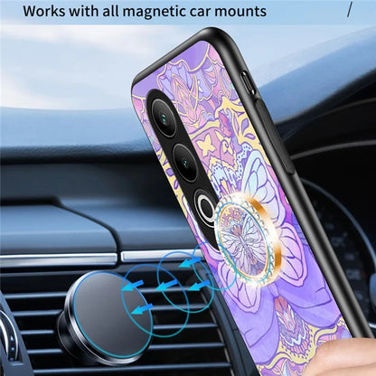 For OnePlus Nord CE4 5G Case Pattern Print Tempered Glass Kickstand Phone Cover
