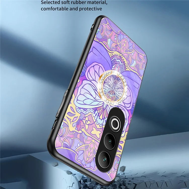 For OnePlus Nord CE4 5G Case Pattern Print Tempered Glass Kickstand Phone Cover