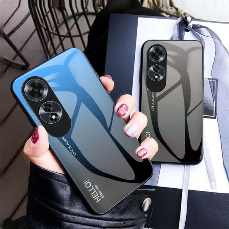 For Oppo A60 4G Case Tempered Glass+PC+TPU Phone Cover