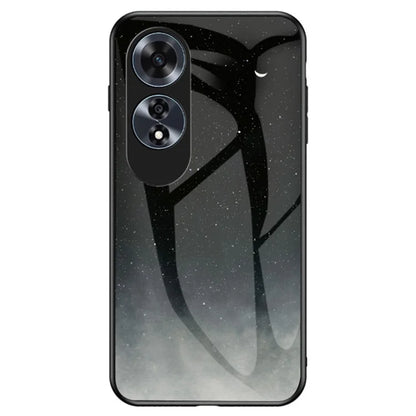 For Oppo A60 4G Case Tempered Glass Back Cover Pretty Starry Sky Pattern Design