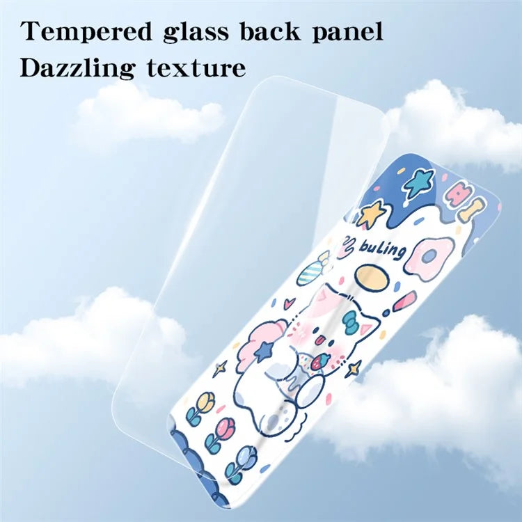 For Oppo Reno11 F 5G Case Cartoon Animal Print Tempered Glass Shockproof Phone Cover