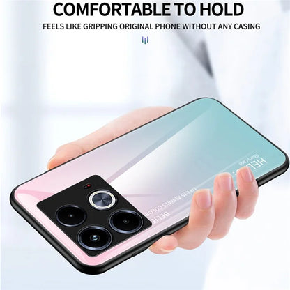 For Infinix Note 40 Tempered Glass Case PC+TPU Protective Phone Cover
