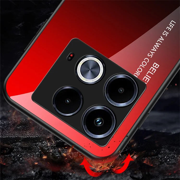 For Infinix Note 40 Tempered Glass Case PC+TPU Protective Phone Cover