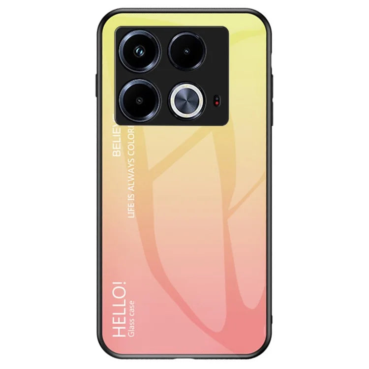 For Infinix Note 40 Tempered Glass Case PC+TPU Protective Phone Cover