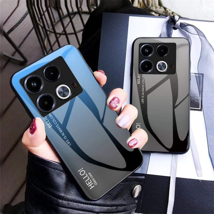 For Infinix Note 40 Tempered Glass Case PC+TPU Protective Phone Cover