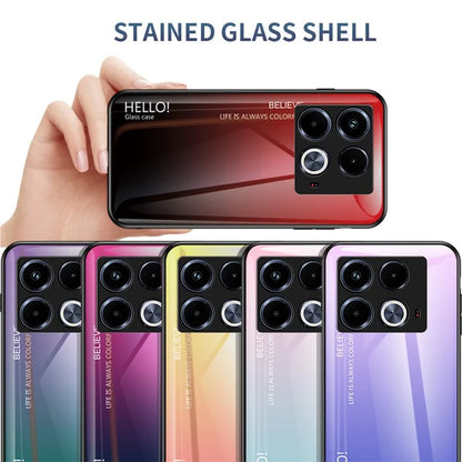 For Infinix Note 40 Tempered Glass Case PC+TPU Protective Phone Cover