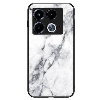 For Infinix Note 40 Tempered Glass Case Marble Pattern Protective Phone Cover