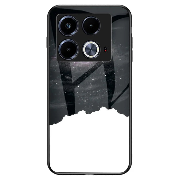 For Infinix Note 40 Case Tempered Glass+PC+TPU Starry Sky Pattern Phone Cover