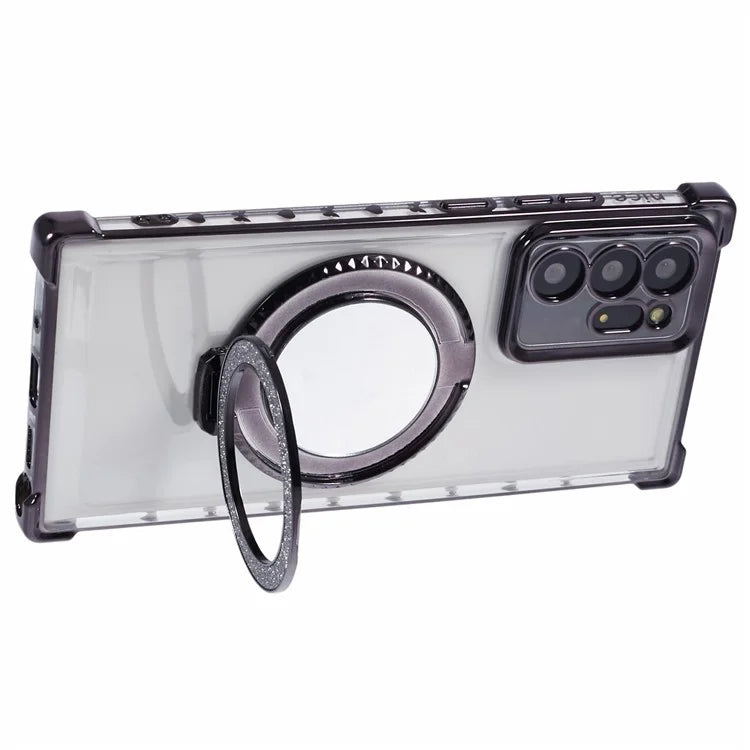 For Samsung Galaxy Note20 Ultra / Note20 Ultra 5G Case Electroplating TPU Cover with Kickstand Mirror