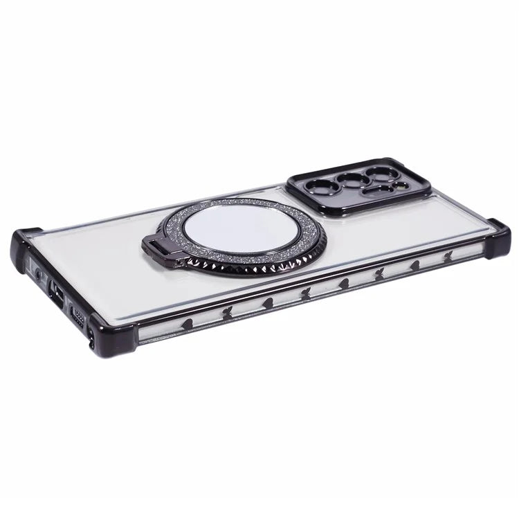 For Samsung Galaxy Note20 Ultra / Note20 Ultra 5G Case Electroplating TPU Cover with Kickstand Mirror