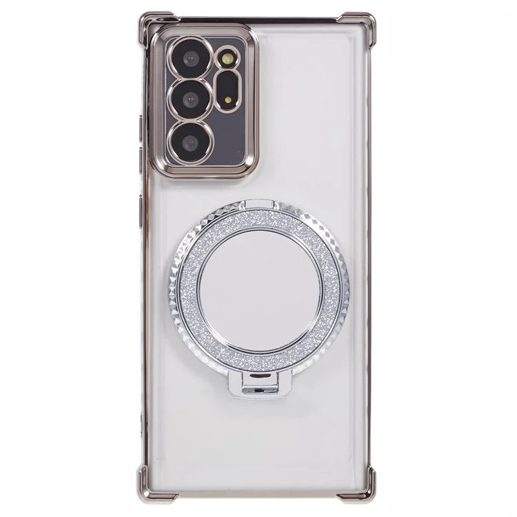 For Samsung Galaxy Note20 Ultra / Note20 Ultra 5G Case Electroplating TPU Cover with Kickstand Mirror