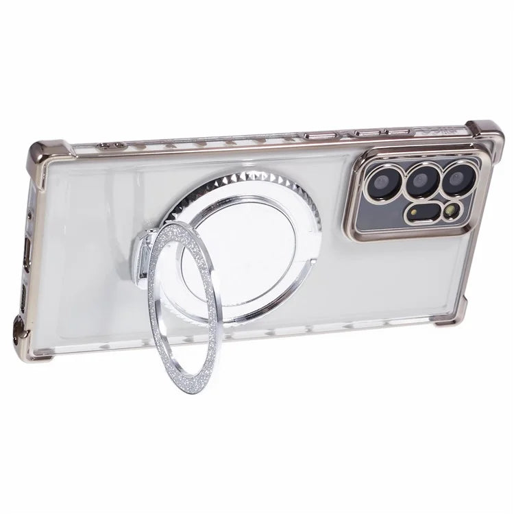 For Samsung Galaxy Note20 Ultra / Note20 Ultra 5G Case Electroplating TPU Cover with Kickstand Mirror