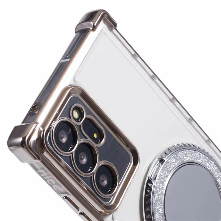 For Samsung Galaxy Note20 Ultra / Note20 Ultra 5G Case Electroplating TPU Cover with Kickstand Mirror