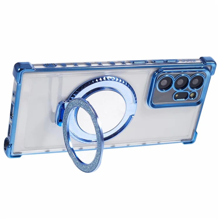 For Samsung Galaxy Note20 Ultra / Note20 Ultra 5G Case Electroplating TPU Cover with Kickstand Mirror