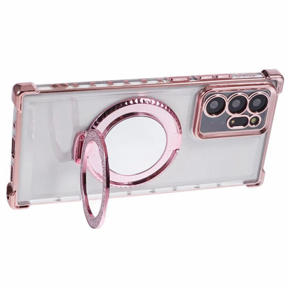 For Samsung Galaxy Note20 Ultra / Note20 Ultra 5G Case Electroplating TPU Cover with Kickstand Mirror