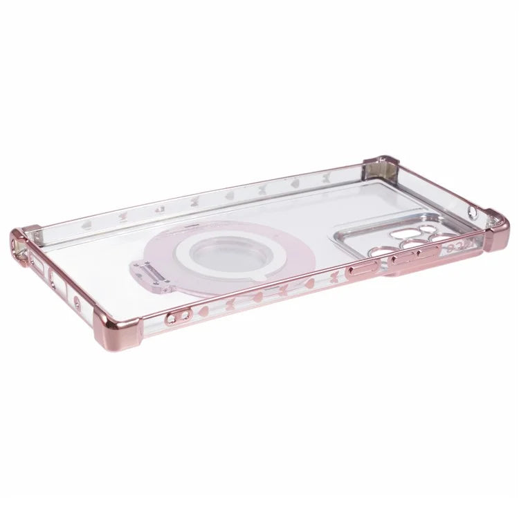 For Samsung Galaxy Note20 Ultra / Note20 Ultra 5G Case Electroplating TPU Cover with Kickstand Mirror