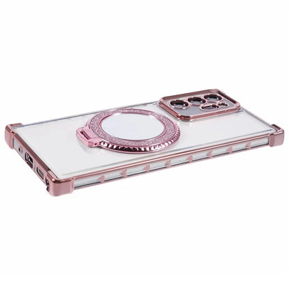 For Samsung Galaxy Note20 Ultra / Note20 Ultra 5G Case Electroplating TPU Cover with Kickstand Mirror