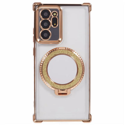 For Samsung Galaxy Note20 Ultra / Note20 Ultra 5G Case Electroplating TPU Cover with Kickstand Mirror