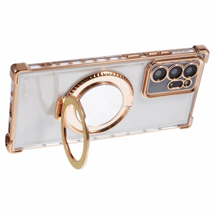 For Samsung Galaxy Note20 Ultra / Note20 Ultra 5G Case Electroplating TPU Cover with Kickstand Mirror