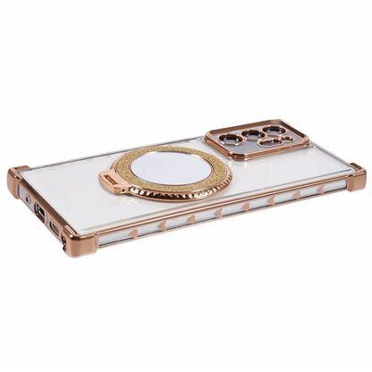 For Samsung Galaxy Note20 Ultra / Note20 Ultra 5G Case Electroplating TPU Cover with Kickstand Mirror