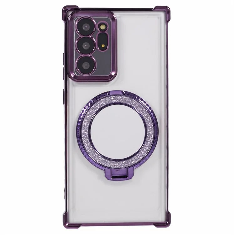 For Samsung Galaxy Note20 Ultra / Note20 Ultra 5G Case Electroplating TPU Cover with Kickstand Mirror